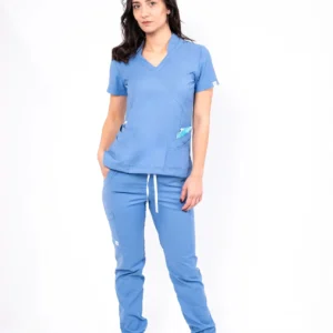 Cosmos Light Blue – Дамски медицински панталон с изчистен стил