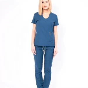 Elegant Dark Blue – Дамски медицински панталон с изчистена елегантност